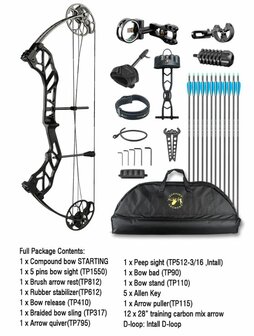 Topoint Starting 28 | 19-60lbs | 320fps | Complete set!