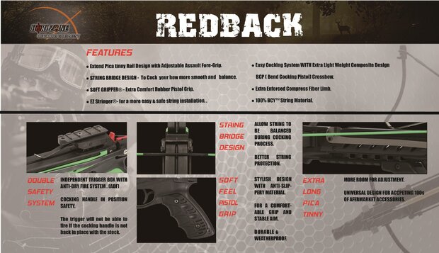 Hori-Zone RedBack RTS crossbow pistol | 80lbs | incl. RedDot