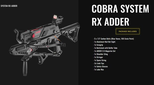 Cobra System R9 RX Adder 2.0 | 130 lbs | incl. 7-schots magazijn | Complete set!